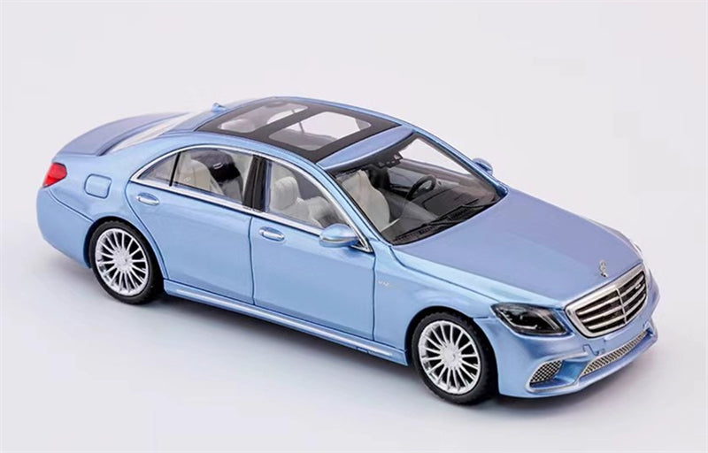 KING MODEL Mercedes Benz S65 AMG W222 Ice Blue Limited Edition 999PCS ONLY 1:64 Car Pre-built Model view3