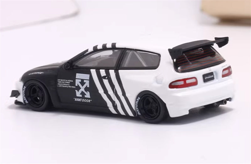 mymodelcollect Honda Civic EG6 Black white coating Limited Edition 999PCS ONLY 1:64 Car Pre-built Model view2