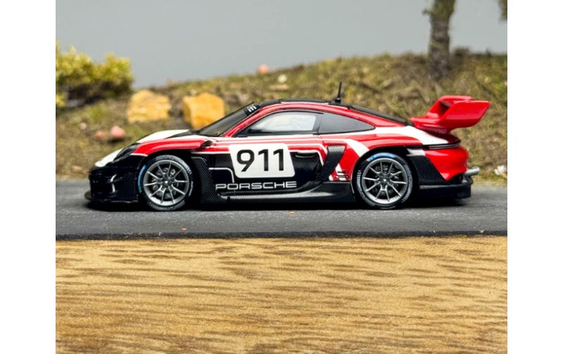 1:64 Porsche 911 992 GT3 R Rennsport  Red White Black HKM #911 Limited Edition 999PCS ONLY DIECAST Model