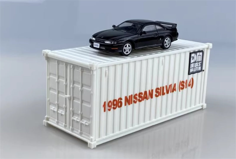 CATERPILLAR NISSAN SILVIA S14 black left-hand drive 1:64 Car Pre-built Model