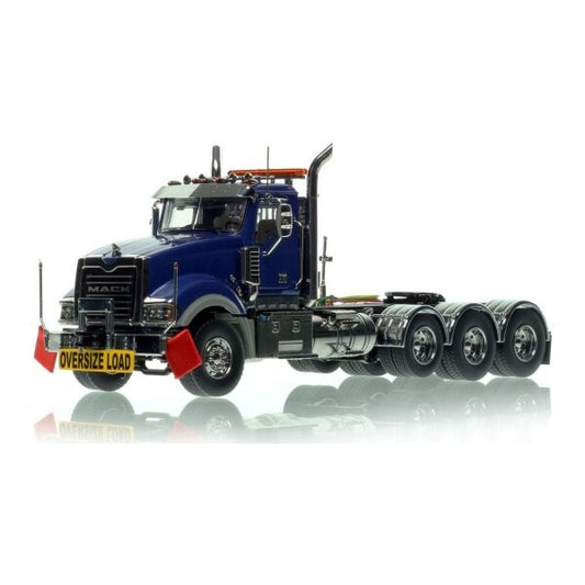 1:50 Mack  Titan Tri-axle Heavy Haul Replicas  Blue Diecast Model