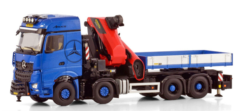WSI Mercedes Benz AROCS MP5 BIG SPACE 8X4 WITH PALFINGER PK 1650 TEC + JIB DEMOUNTABLE BODY Premium Line 1:50 Truck Pre-built Model