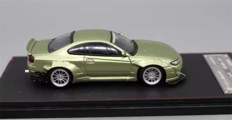 SW Nissan Slivia S15 Rocket Bunny Emerald Green Limited Edition 299PCS ONLY 1:64 car Pre-built Model view5
