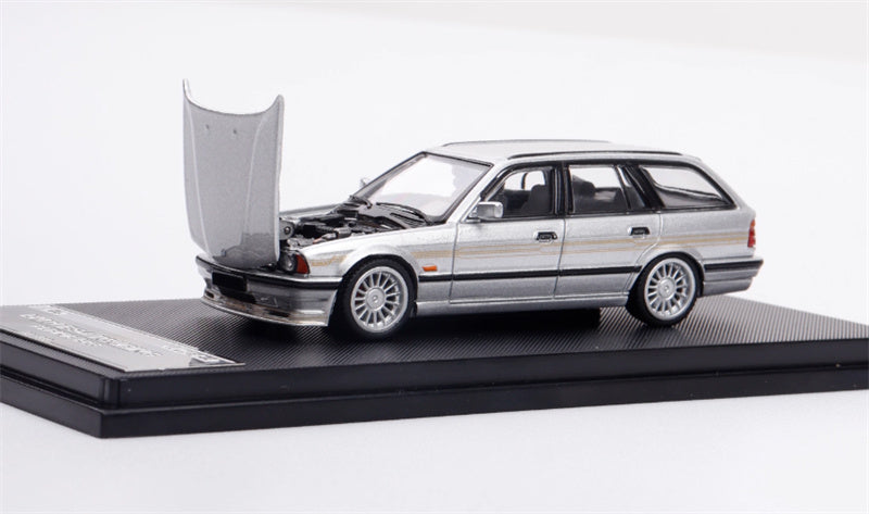 Mortal BMW E34 ALPINA B10 TOURING 5 Series wagon silver Gold Strip Limited Edition 999PCS ONLY 1:64 Car Pre-built Model view1
