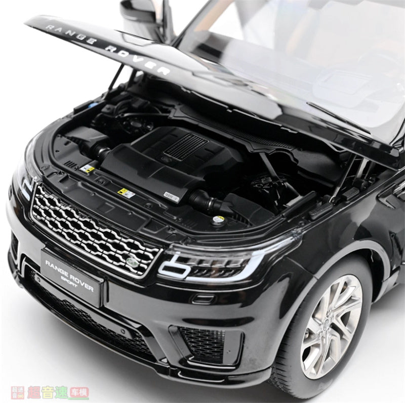 WHELART Range Rover Sport 2018 black - Silver wheels 1:18 Car Pre-built Model view12