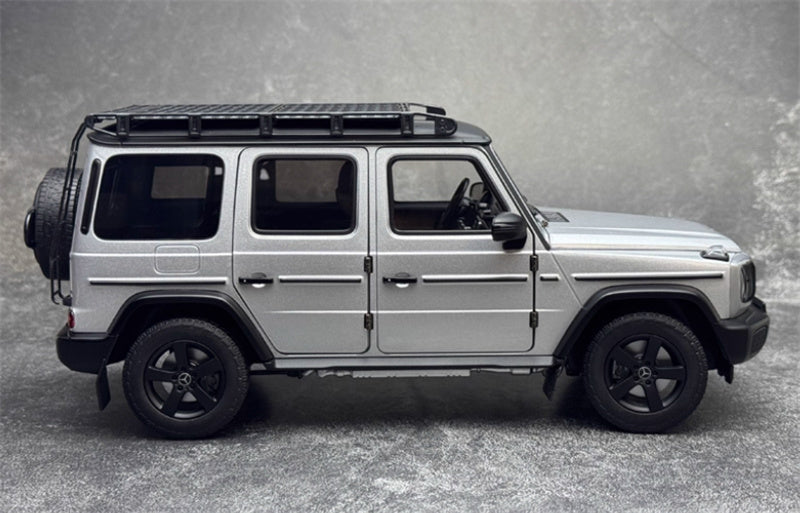 NOREV 2024 Mercedes Benz G500 G-Class off-road Silver luggage rack version 1:18 Car Pre-built Model view5