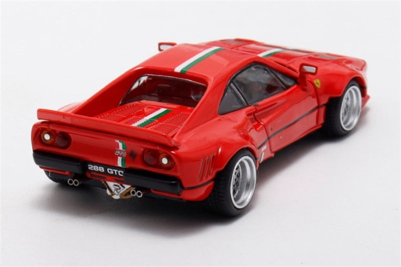 Hone Model Ferrari 288 GTO Red w/ Stripe Widebody 1:64 car Pre-built Model view3