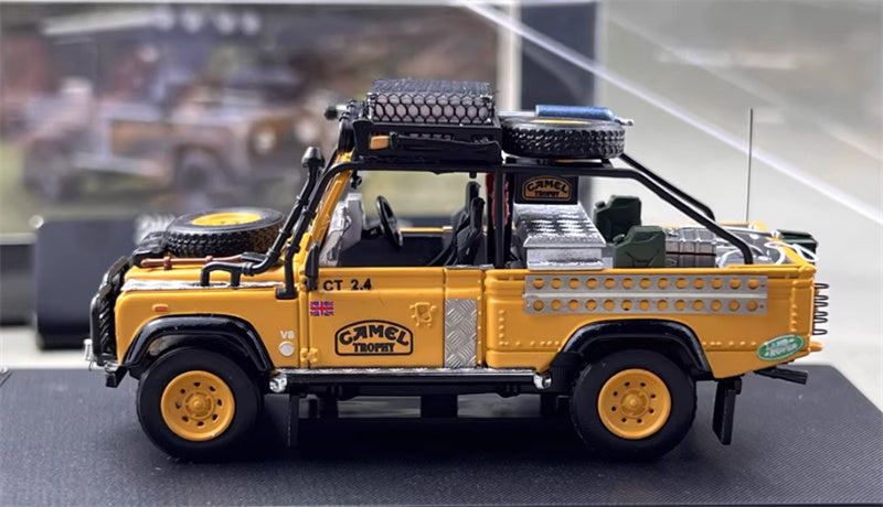 SW Land Rover Defender 110 Yellow Camel Trophy Limited Edition 499PCS ONLY 1:64 car Pre-built Model view2