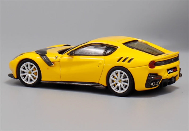 Little Toys Ferrari F12 TDF Supercar Limited Edition 499PCS ONLY Yellow - black stripes 1:64 Car Pre-built Model view2