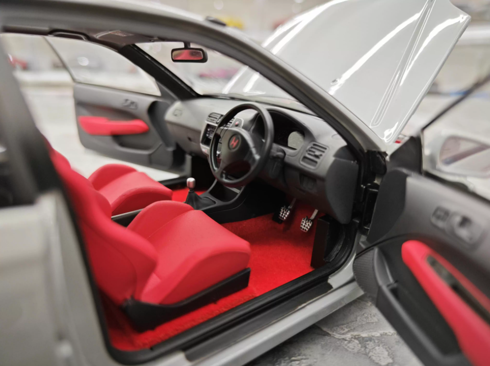 Motorhelix Honda Civic Type R EK9 Grey Global Limited Edition 499PCS ONLY 1:18 Car Pre-built Model view8