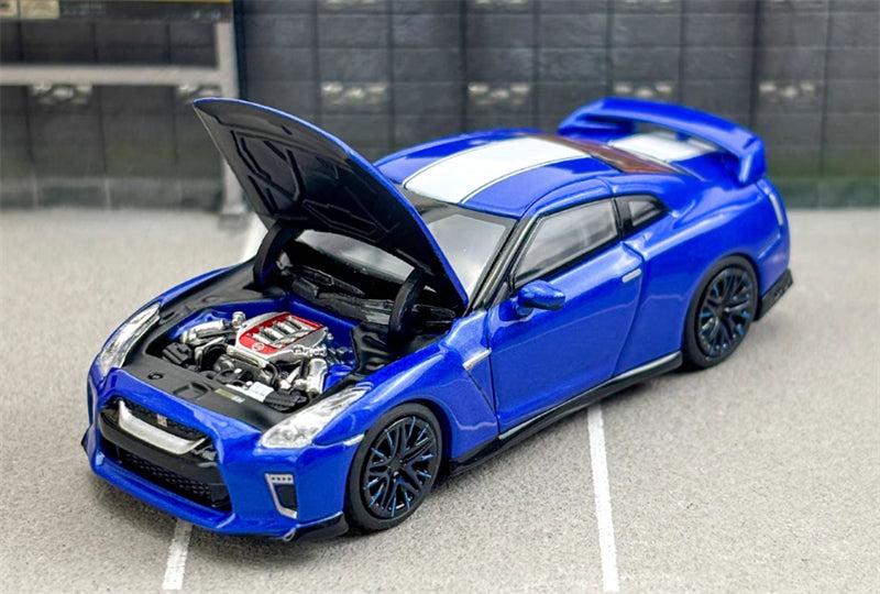 MOTORHELIX Nissan GT-R R35 50th Anniversary Edition Blue Limited Edition 999PCS ONLY 1:64 Car Pre-built Model view10