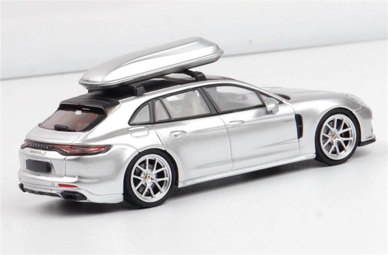 Rhino Model Porsche Panamera Hunting Edition Limited Edition 699PCS ONLY Silver - Comes with luggage 1:64 Car Pre-built Model view5
