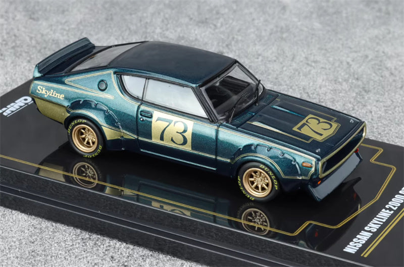 INNO64 Nissan Skyline 2000 GT-R (KPGC110) Green 1:64 car Pre-built Model view3