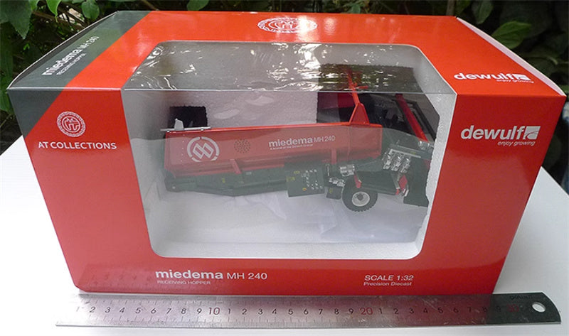 AT COLLECTIONS Dewulf Miedema MH 240 Potato Loading tractor trailer Red 1:32 Truck Accessories Pre-built Model