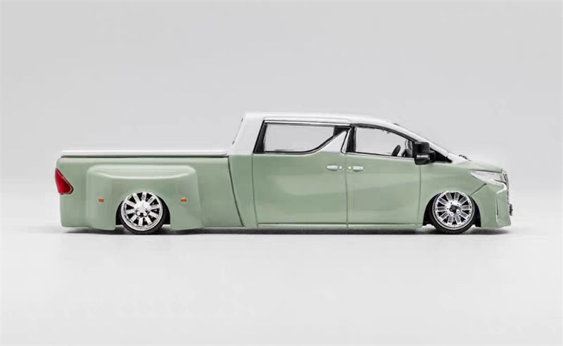 GCD TOYOTA NATS Alphard Pickup Super Dually Cream Green Limited Edition 500PCS ONLY RHD 1:64 Truck Pre-built Model view3