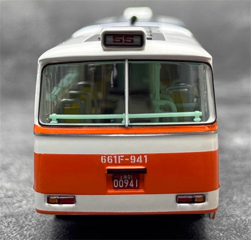 AUTO-GLIMPSE Shanghai Bus SK661 articulated trolley bus Orange Route 55 High end version (peak type) 1978-1996 1:64 Bus Pre-built Model view7