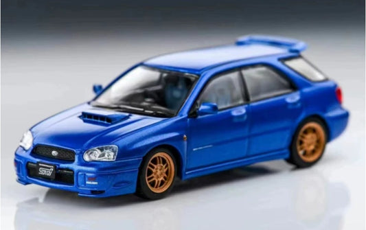 1:64 Subaru Impreza WRX STi 8 generations  Blue - Golden Wheel Furuya  Travel Edition DIECAST Model