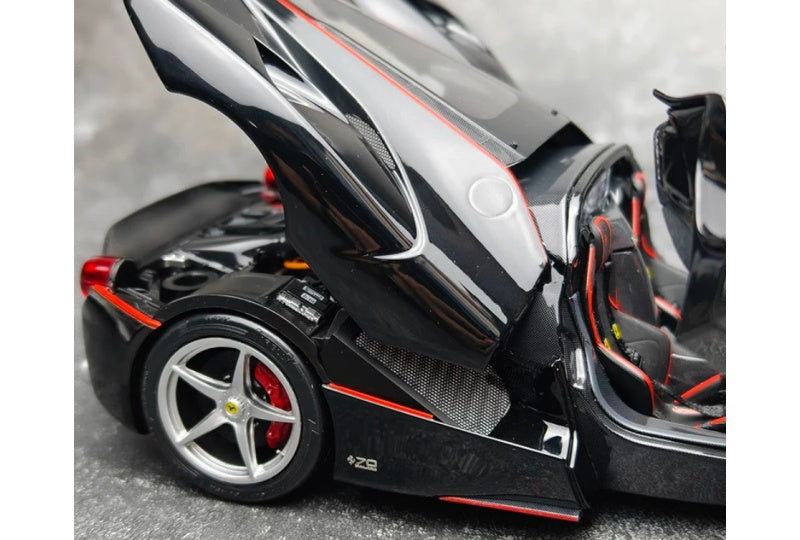 1:18 Ferrari LaFerrari  Black w/ red stripes- Silver Wheel BBR MODELS convertible version DIECAST Model