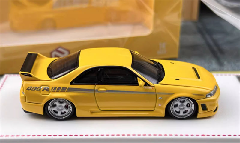 Focal Horizon Nissan Skyline GT-R R33 Nismo 400R Yellow Limited Edition 999PCS ONLY 1:64 Car Pre-built Model view5