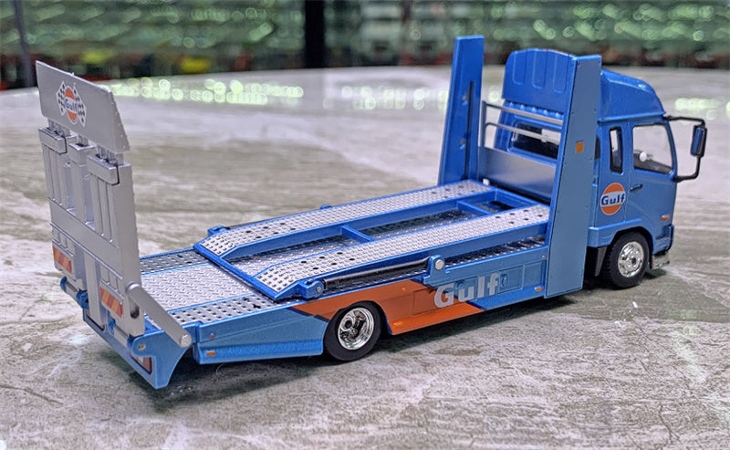 GCD Mitsubishi Fuso Fighter Double deck tow trucks right hand drive Gulf Painting 1:64 Truck Pre-built Model view7