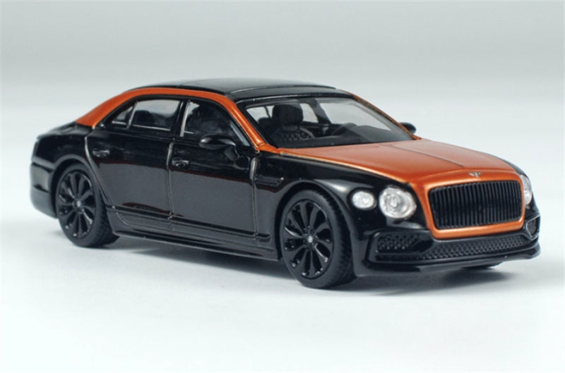 MINIGT Bentley Flying Spur Orange Flame/Onyx color box packaging 1:64 Car Pre-built Model view1