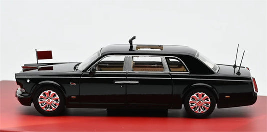 1:64 Hongqi CA7601 2025 Black Almost Real DIECAST Civil Car Model