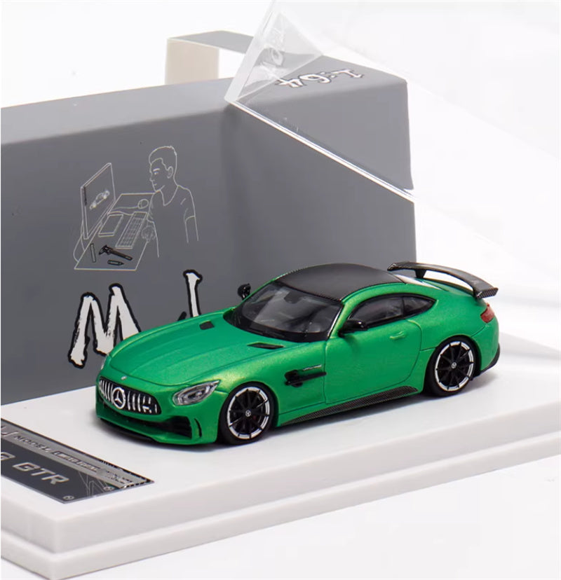 MJ Model 2017 Mercedes AMG GTR C190 First Generation Supercar green Limited Edition 1000PCS Only 1:64 Car Pre-built Airliner Model Display view9