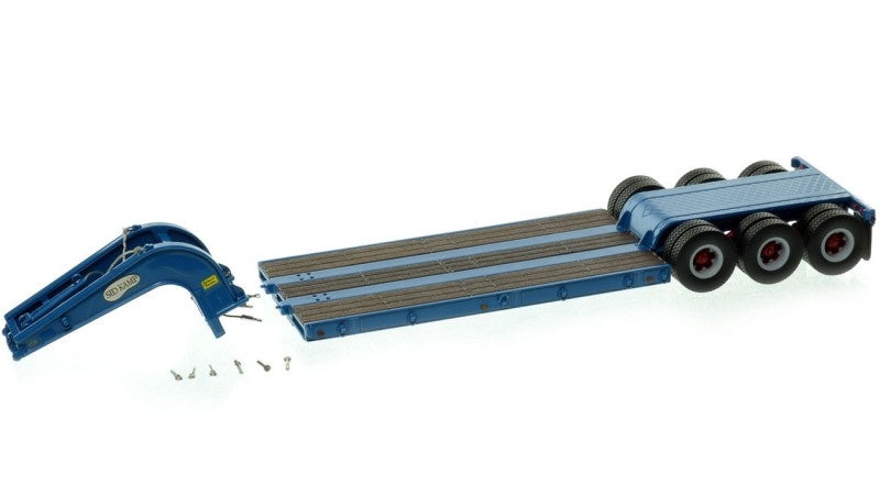 1:50 Talbert  1960s 60-Ton Cableneck Lowbed w/ Single-Axle Dolly Heavy Haul Replicas  Sapphire Blue Diecast Model