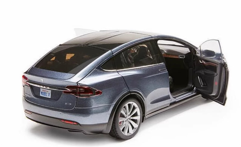 TESLA MODEL X pure electric SUV Metallic Gray 1:18 Car Pre-built Model