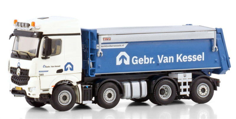 WSI AROCS MP4 2.300MM STREAM SPACE 8X2 TAG AXLE TIPPER TRUCK Gebr. van Kessel 1:50 Truck Pre-built Model