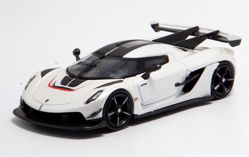 HKM & BSC Koenigsegg jesko supercar white with black lines Limited Edition 500PCS ONLY 1:64 Car Pre-built Model view1