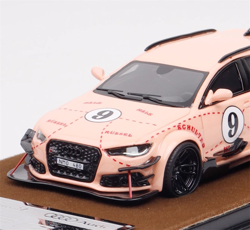 1:64 Audi RS6 Avant C7 wagon DTM Pink QIDIAN MODEL Resin Limited Edition 199pcs ONLY Model