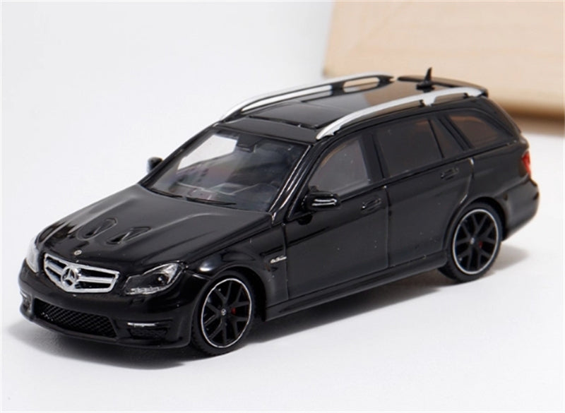Flame Mercedes-Benz C63 AMG Edition 507 Wagon Black Limited Edition 499PCS ONLY 1:64 car Pre-built Model view1