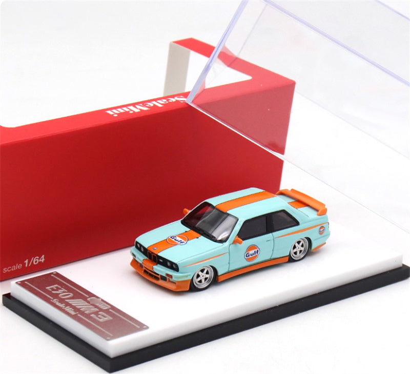 ScaleMini BMW M3 first generation E30 low slung sports car Gulf coating Limited Edition 499PCS ONLY 1:64 Car Pre-built Model view6