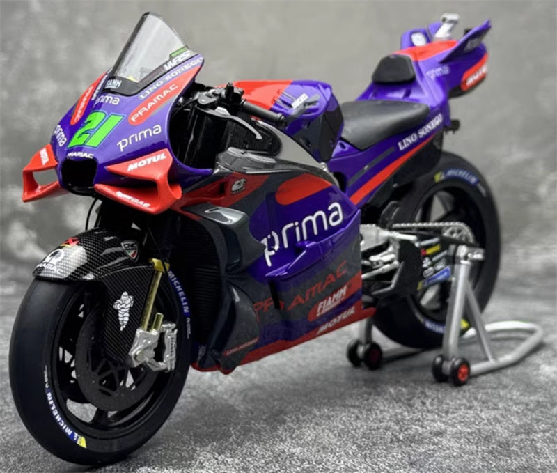 Kiloworks MOTOGP PRAMAC Ducati Motorcycle Purple GP24 Mobley 21# 1:12 motorcycle Pre-built Model
