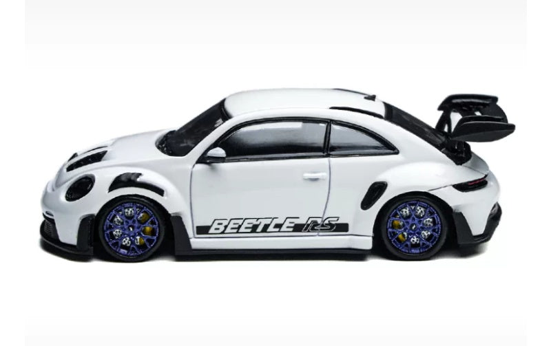 1:64 Volkswagen Beetle RS  White - Blue Wheel TimeMicro & PSC DESIGN   DIECAST Model