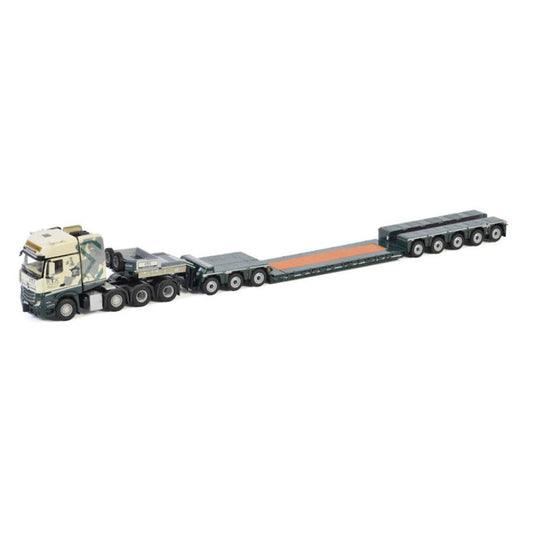 WSI MB ACTROS MP4 SLT GIGA SPACE 8X4 LOW LOADER-5 AXLE DOLLY-3 AXLE TRANSPORT KTX 1:50 DIECAST Truck