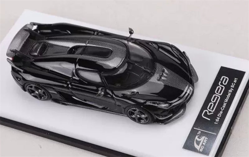 1:64 Koenigsegg Regera Carbon fiber pearl black SC ART DIECAST Civil Car Model