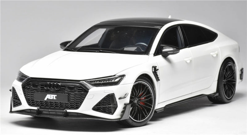KengFai 2021 Audi RS7 C8 Sportback Pearlescent white ABT 1:18 Car Pre-built Model