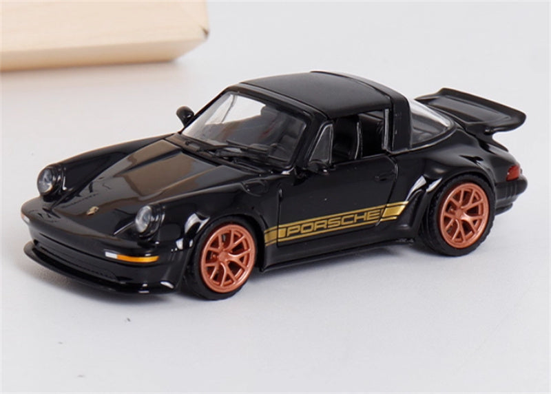Rhino Model Porsche Singer Turbo Study 930 Black Convertible version 1:64 Car Pre-built Model view4