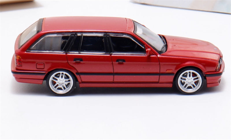 Mortal BMW E34 TOURING 5 Series Rose Red Regular Edition Limited Edition 799PCS ONLY 1:64 Car Pre-built Model view3