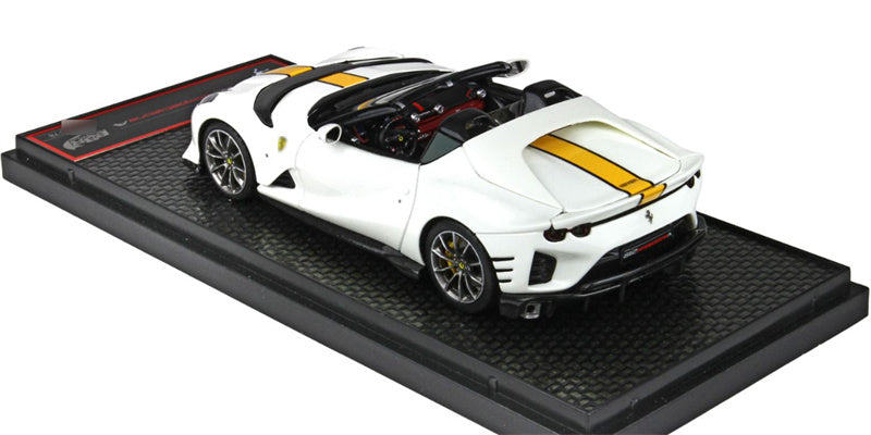 BBR MODELS Ferrari 812 competizione A white Yellow stripe LTD 78PCS 1:43 Model view2