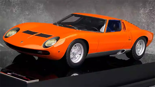 AMALGAM Lamborghini Miura P400 SV orange 1:18 Car Pre-built Model view1