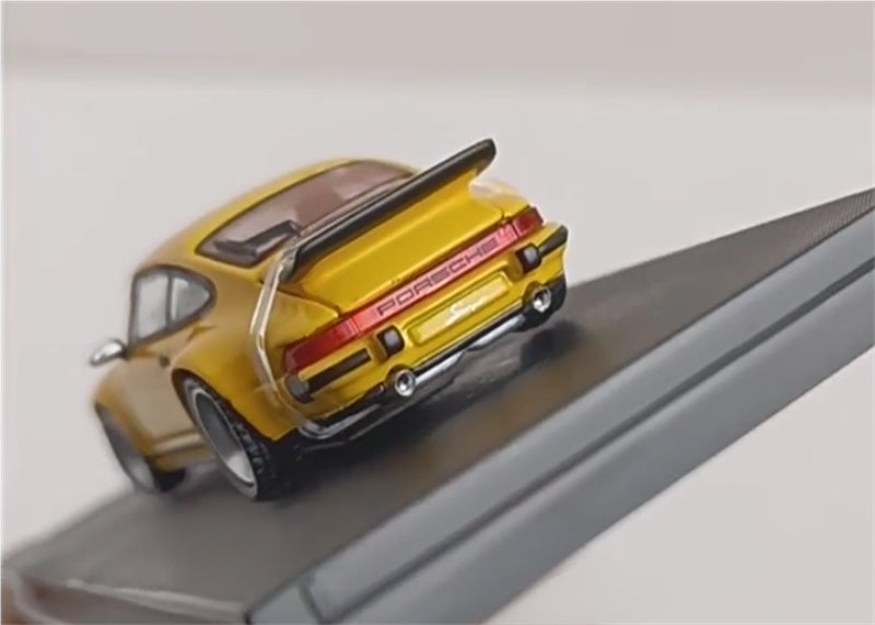 Rhino Model Porsche Singer Turbo Study 930 Yellow hardtop version 1:64 Car Pre-built Model view6