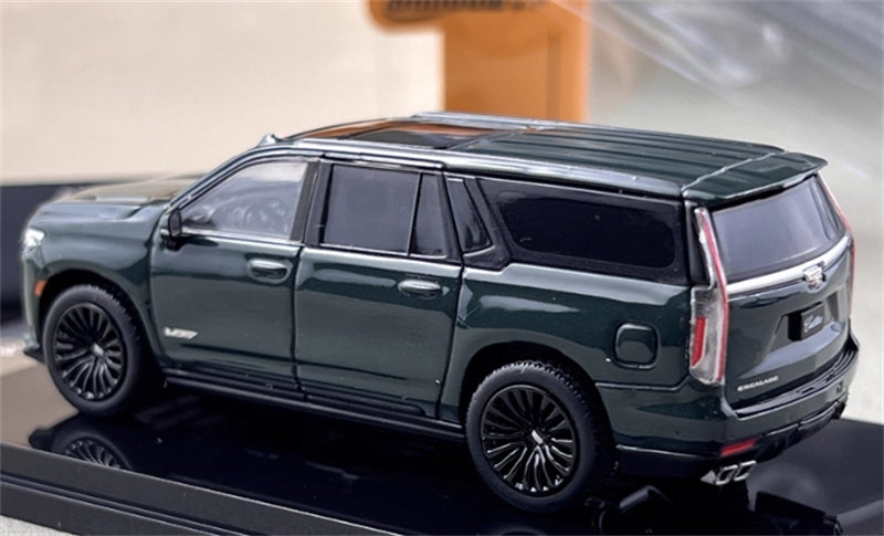 Shadow pro Cadillac Escalade ESV 2023 SUV Dark Green 1:64 car Pre-built Model view5