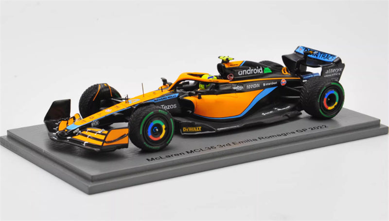Spark Mclaren MCL36 3rd Emilia Romagna GP 2022 #4 Lando Norris 1:43 Car Pre-built Model view1