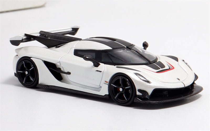 HKM & BSC Koenigsegg jesko supercar white with black lines Limited Edition 500PCS ONLY 1:64 Car Pre-built Model view3