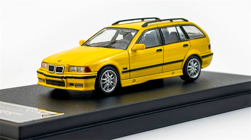 Mortal Third Generation BMW 3 Series E36 Four-Door Touring Yellow regular version Limited Edition 499PCS ONLY 1:64 Car Pre-built Model view1