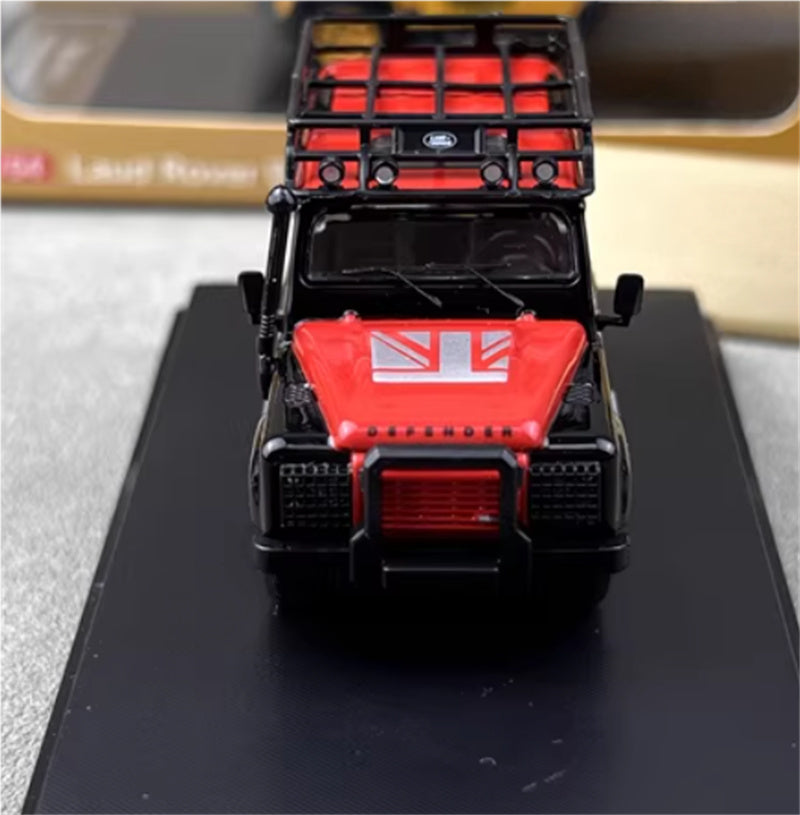 Master Land Rover Defender 90 Black red lid with Accessories 1:64 Car Pre-built Airliner Model Display view5