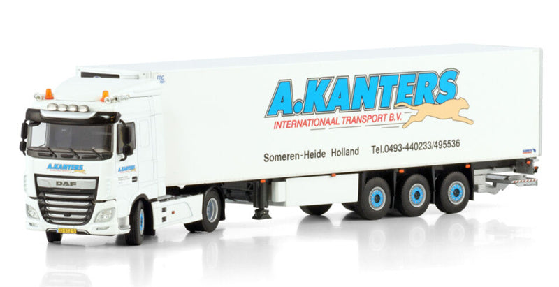 WSI DAF XF SPACE CAB MY2017 4X2 REEFER TRAILER - 3 AXLE A. Kanters Transport 1:50 Truck Pre-built Model